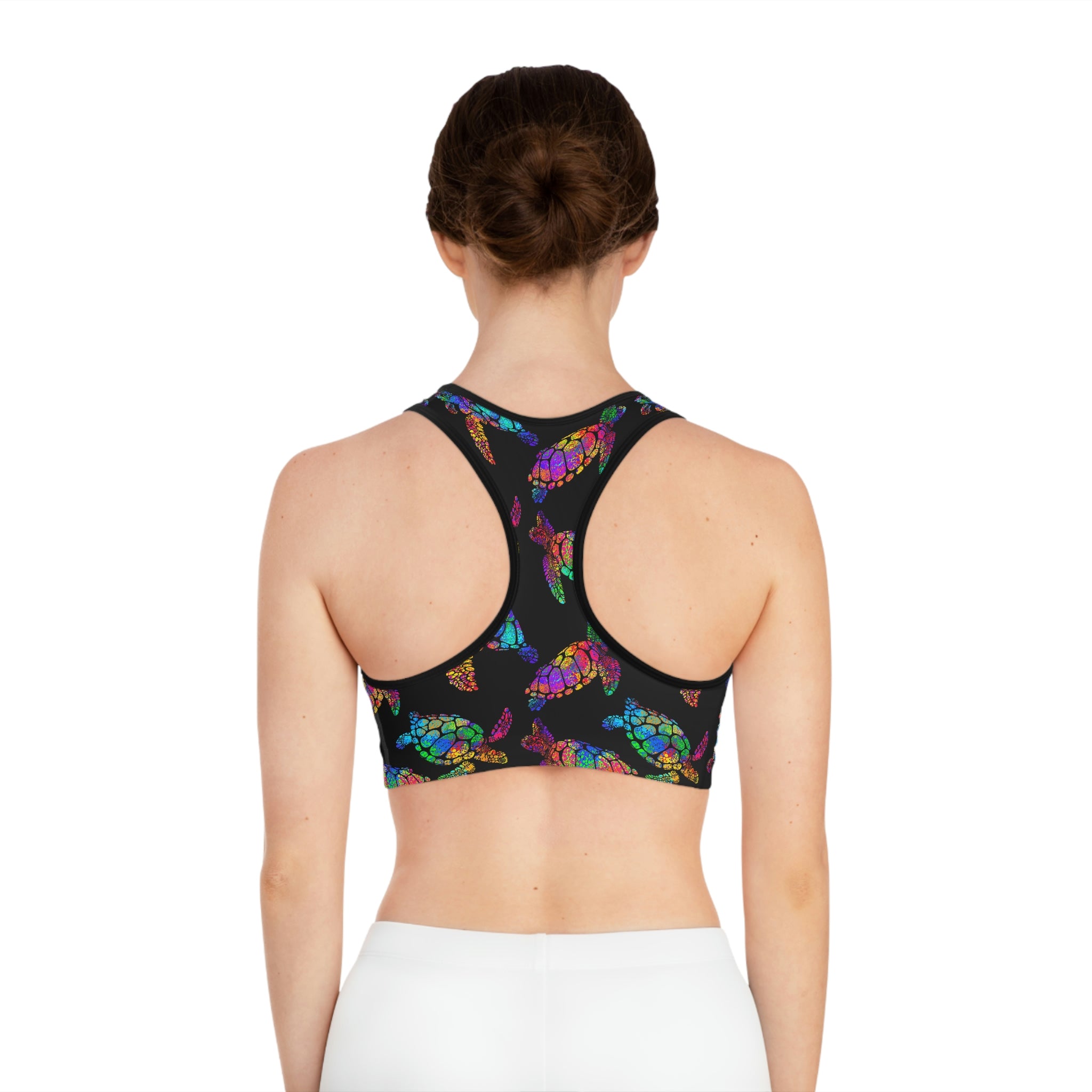 Neon Sea Turtle Sports Bra